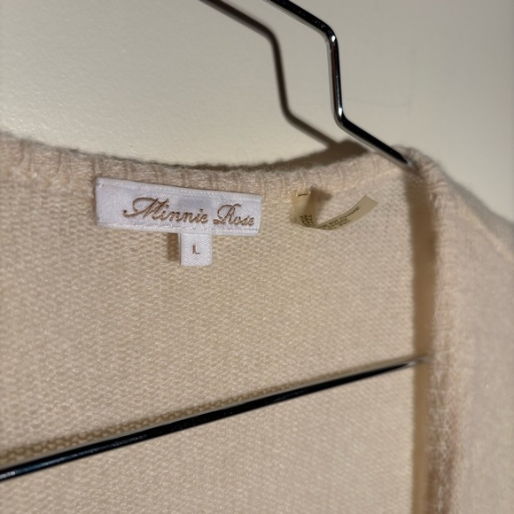 Minnie Rose Open Cashmere Cardigan in Cream - Picture 4 of 9